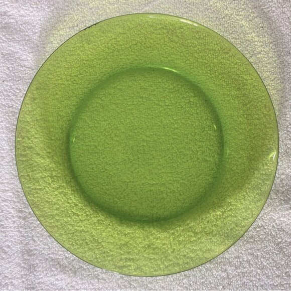 Vintage Duralex France Galaxie Lime Green Glass Dinner Plates X3 - Picture 5 of 14